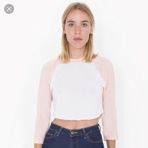 American Apparel Cropped Baseball Tee